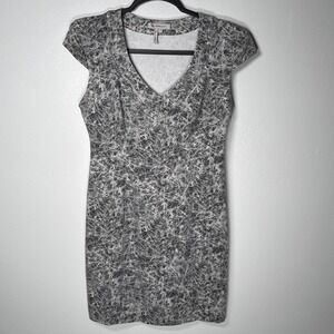 BCBGeneration Stone Acid Wash Print Dress V-Neck Cap Sleeve Size M Modern Grunge